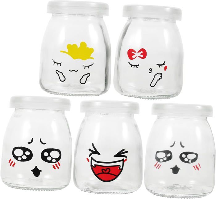 Lot De 8 Bocaux En Verre Yoplait Oui 5 Oz - Pour DIY, Rangement, Artisanat - Occasion