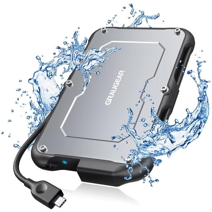 Disque dur SSD externe Graugear 18066 25 pouces USB C Résistant aux chocs - vue 2
