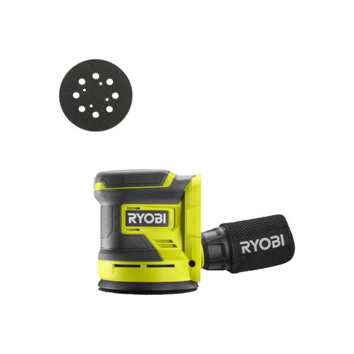 Pack RYOBI Ponceuse excentrique RROS18 0 18V One+ Sans batterie ni chargeur Plateau de ponçage ROSP1A 125 mm