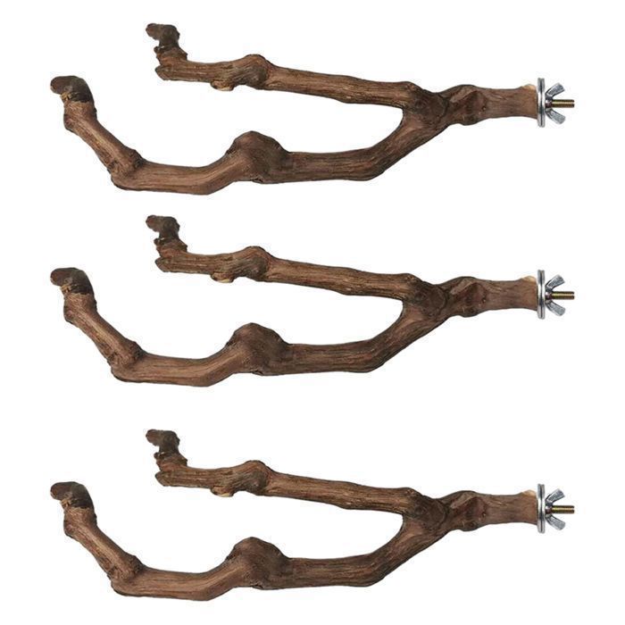 Comparer les prix de Perchoir naturel pour perroquet, support pour oiseaux, bâton de raisin sauvage, fourche à broyer les pattes, perruche grimpante,