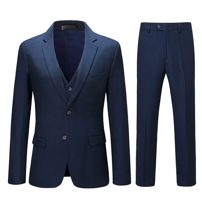 Allthemen Costume Homme Mariage 3 Pièces Slim Fit Smoking Costume Couleur Unie Deux Boutons Formel Veste Gilet et Pantalon Bleu XS Allthemen Costume Homme Mariage 3 Pièces Slim Fit Smoking Costume Couleur Unie Deux Boutons Formel Veste Gilet et Pantalon Bleu XS