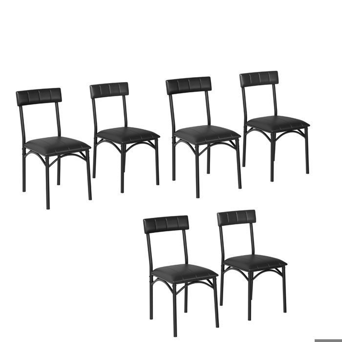 Chaises à manger Ensemble de  6 Chaises à manger rembourrées avec dos chaise de cuisine à manger en cuir PU