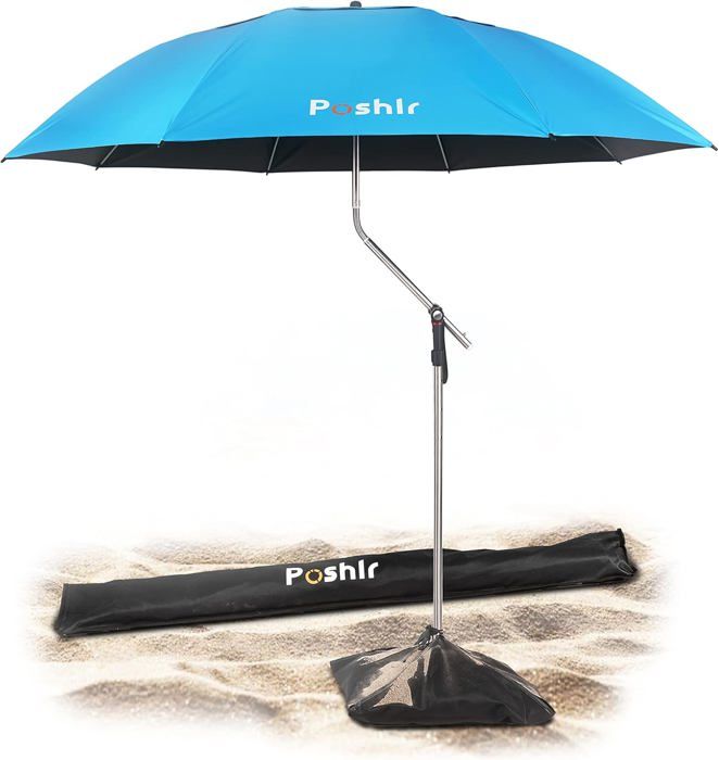 Parasol Déporté 180 Cm Vert Foncé - 8 Baleines, Mât Aluminium Effet Bois, Protection UV 50+, Pour Terrasse Et Plage - 8