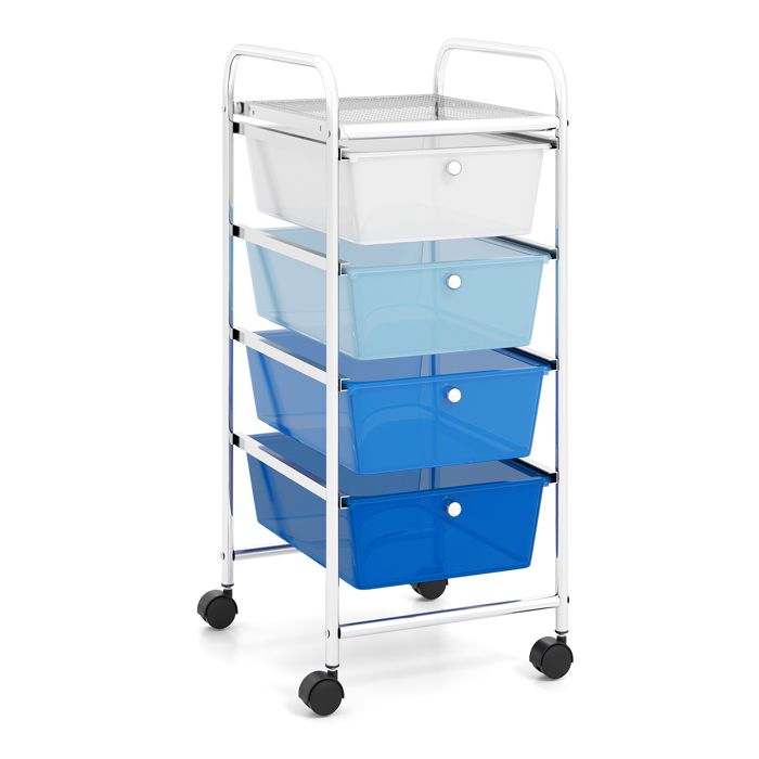 Étagère de rangement en plastique avec roulettes verrouillables, facile