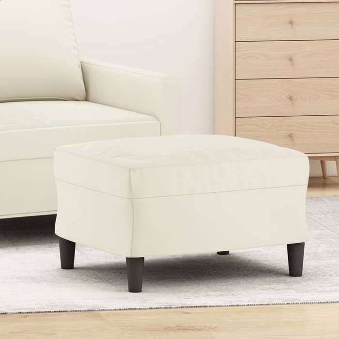 Repose-pied Tabouret-Pouf Crème 60x50x41 cm Velours SHL63282