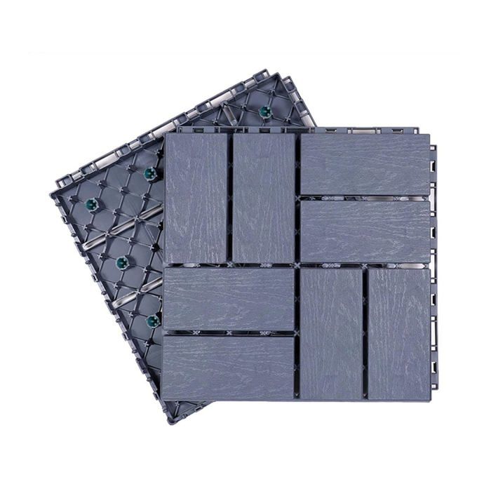 Terrasse carrée en Bois-Plastique terrasse extérieureparquet à Pose Automatique(Grigio30*30cm1pcs)