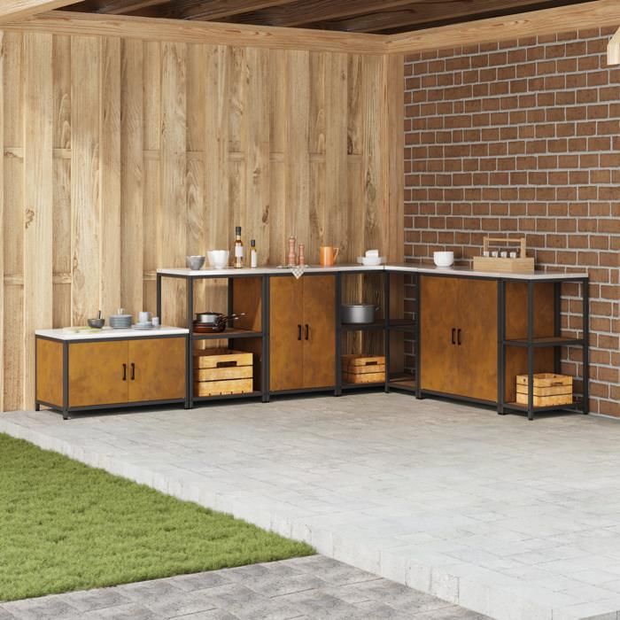 “RabaisArmoire cuisine/ Meuble de rangement de cuisine - VIDAXL - Rouillé 60 x 50 x 92 cm Août45627