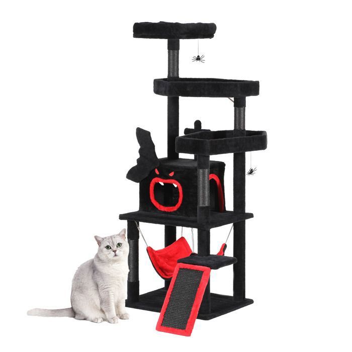 Meilleurs prix pour Balconera Arbre à Chat - belle Maison pour Chat Gothique Noir-  XL 160cm