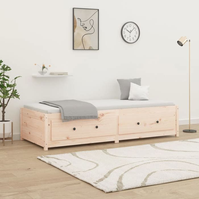 Lit de jour - VIDAXL - KENNETH - 1 place - 90x200 cm - Bois de pin massif