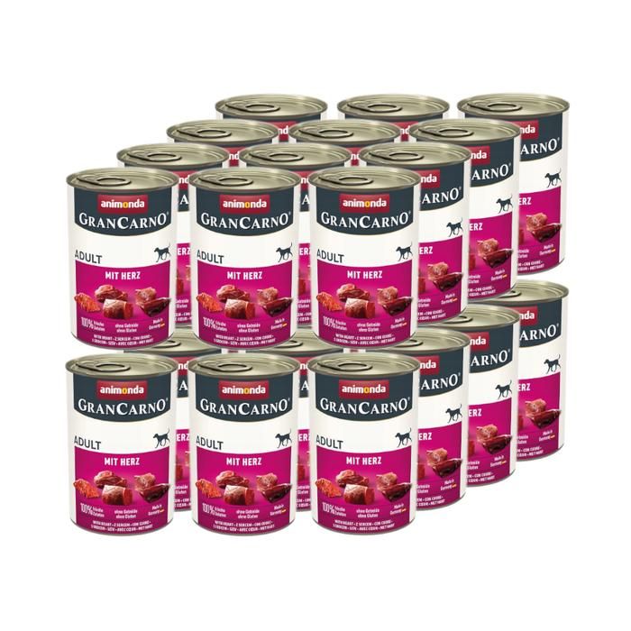 Nourriture humide pour chien ANIMONDA Grancarno Adult HEARTS boîte 24x400g