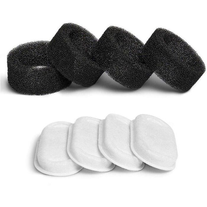 Filtre Fontaine à Eau pour Chat 8PCS Filtres + 8PCS Éponges Filtre Fontaine Chat avec la Résine et Charbon Actif Label