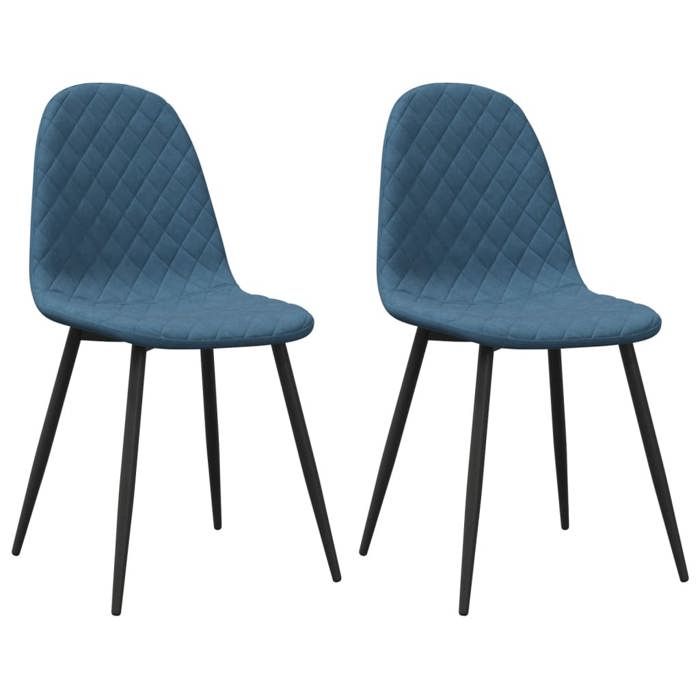 CHIC Chaises à manger lot de 2（2 pcs) Bleu Velours - 45x53 5x83 cm 333263 S11