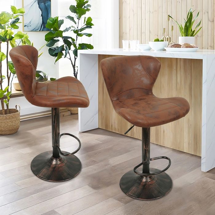 SUPFINE Lot de 6 Tabourets de Bar Dossier Ergonomique Base Métallique Modernes Chaises de Cuisine pour Îlot de Cuisine Bar