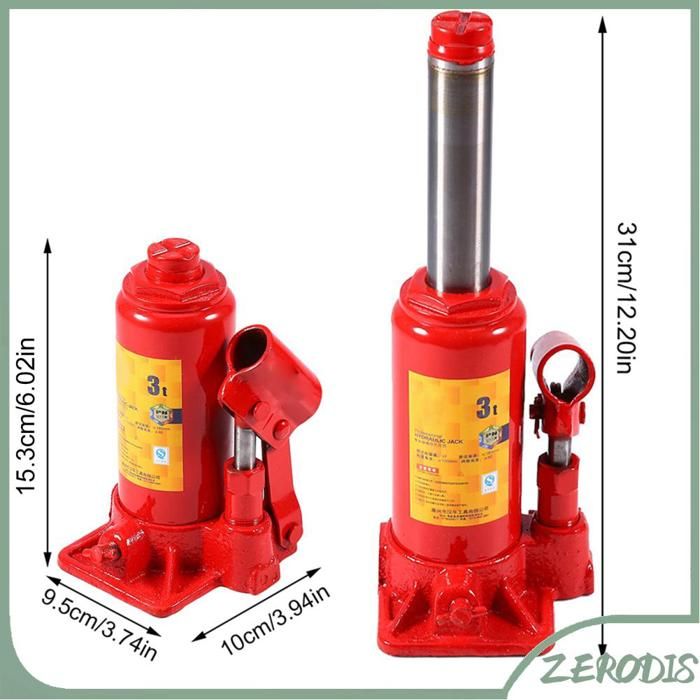 Yotown Cric hydraulique Capacité 3T Capacité de Voiture Hydraulic Jack Automotive Liefter Vehicle Bottle Jack avec Base auto cric