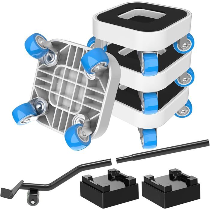 Roues pour meubles - Unbrand - Roulettes pivotantes à 360° - Charge maximale 450 kg - Kit de levage inclus