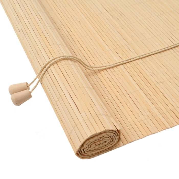 79198& (Marron)1xSTORE DE FENÊTRE - Store enrouleur avec des rideaux Nature 80x160 cm Bambou