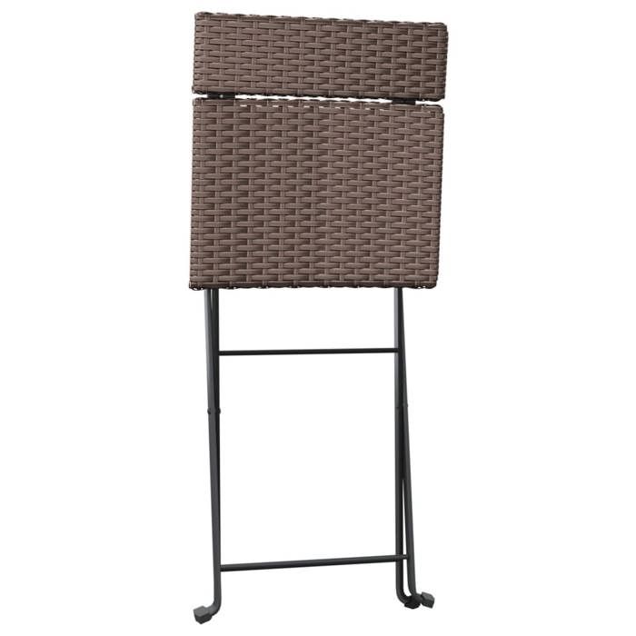 Chaises de bistrot pliantes - (lot de 6) - Meuble de Siège - Résine tressée et acier CC1084