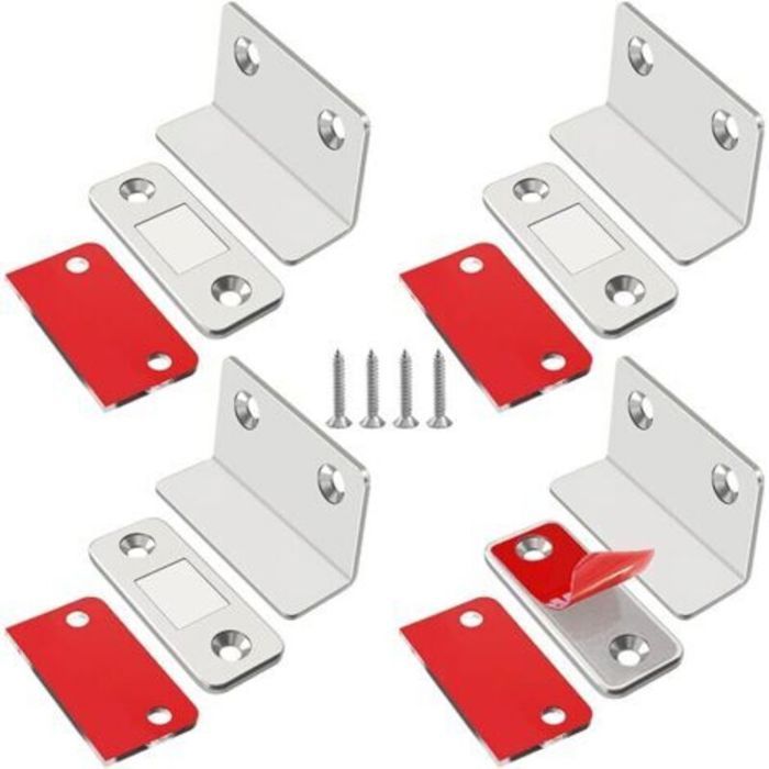 Aimant Porte Placard Lot de 4 Loquet Magnetique Ultra Mince avec Adhésif Fort Cuisine Fermeture pour Porte Coulissante Loqueteaux Aimant Porte Placard Lot de 4 Loquet Magnetique Ultra Mince avec Adhésif Fort Cuisine Fermeture pour Porte Coulissante Loqueteaux