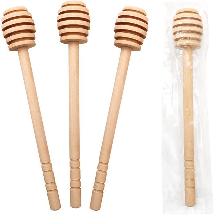 20 bâtonnets à miel en bois de 15 cm emballés individuellement pour doser le miel en pot verser un filet ou comme cadeaux de