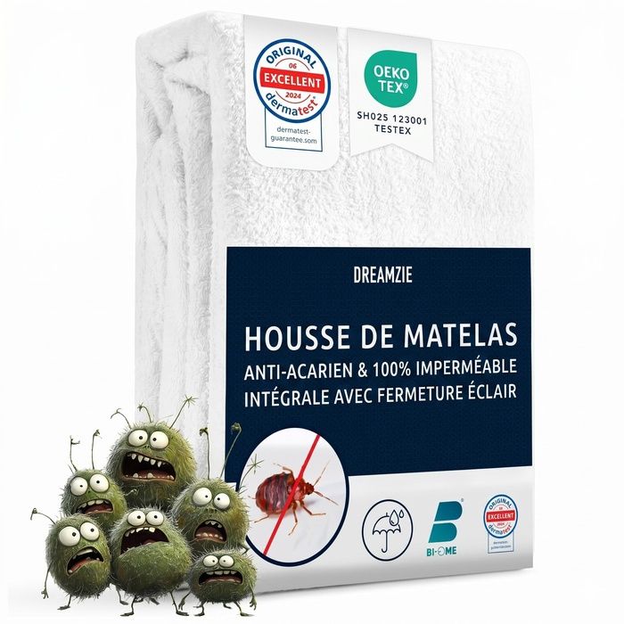 Housse De Matelas 180x200x28 cm Anti-Acarien et Punaises de Lit - Alese 180x200 cm Intégrale avec 180 x 200 x 28 180 x 200 SOMMIER