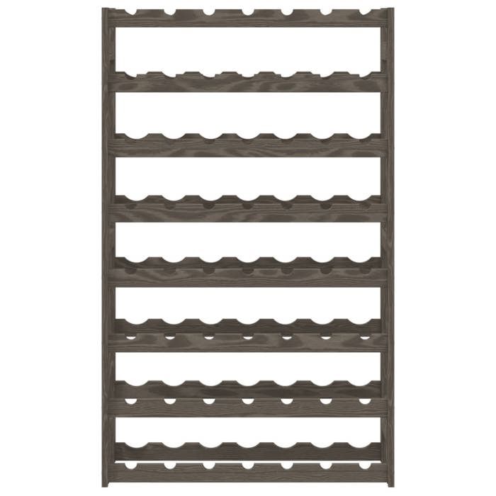 Casier à bouteilles pour 56 bouteilles bois pin solide - Meuble de rangement - design simple - bois de pin massif - gris - 72x25x118