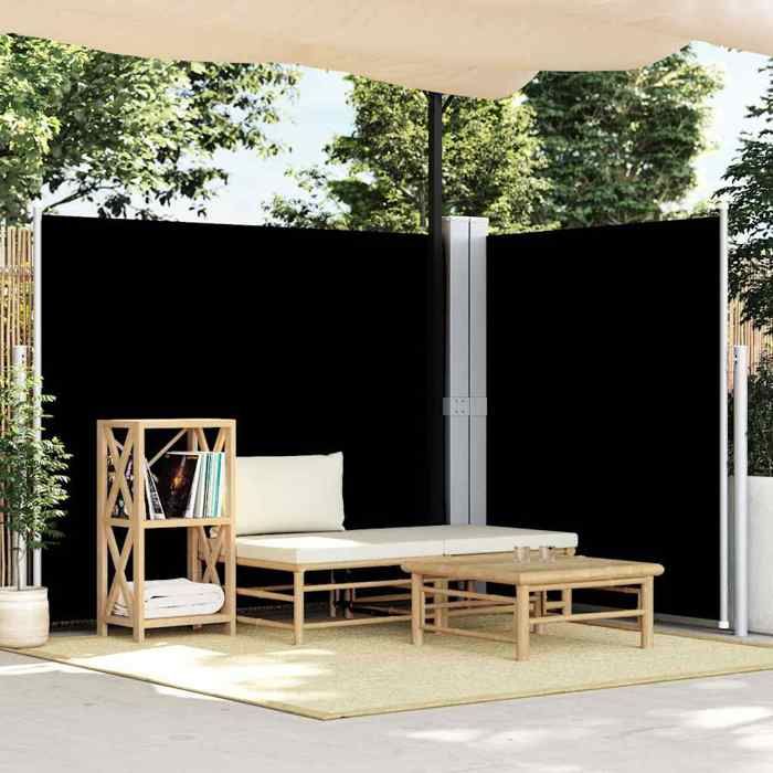 Auvent latéral rétractable - vidaXL - brise-vue latéral - Noir - 180 x 600 cm - protection UV ykb16c9751