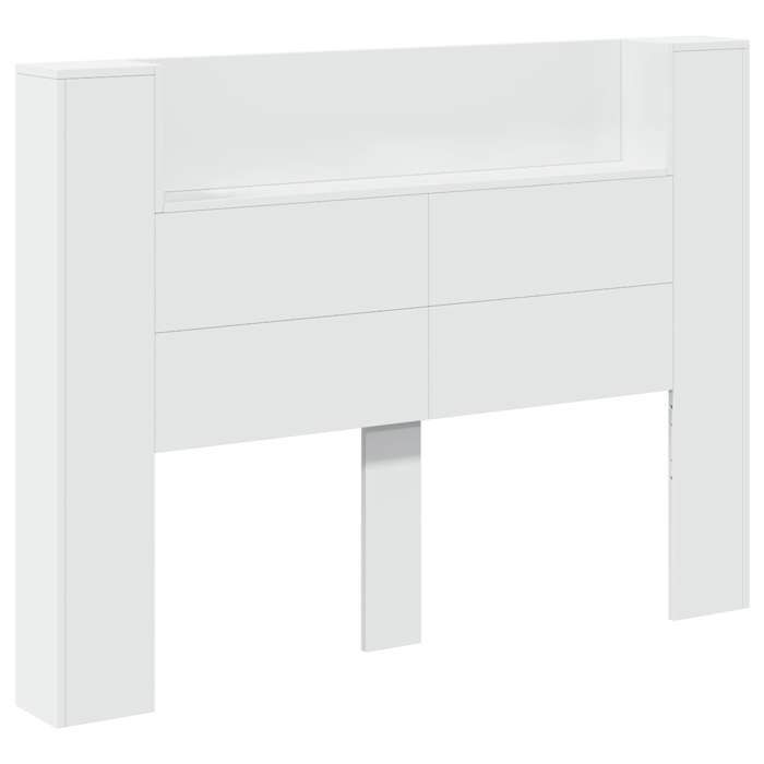 Rangement tête de lit - Cabinet de tête de lit avec LED - vidaXL - bois dingénierie - blanc - 140 x 165 x 1035 cm 3684672