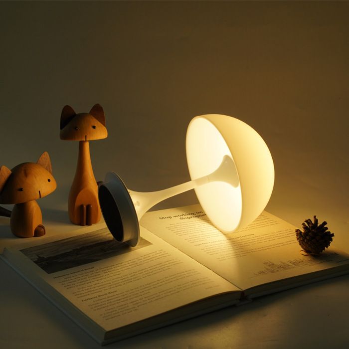 Veilleuse LED champignon - Lampe de table pour chambre et chevet - Design élégant haut de gamme - Couleur blanc