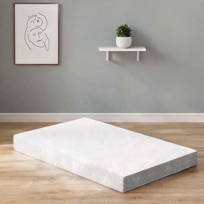 Matelas en Tissu tricoté (100 polyester) mousse à mémoire de forme gel Blanc 190 x 140 x 15 cm