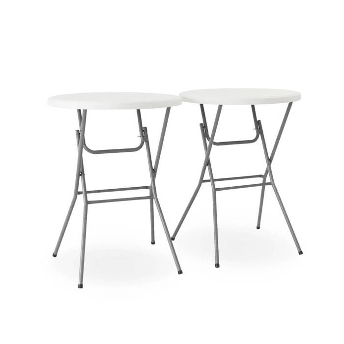 sweeek Lot de 2 tables hautes de réception – GALA – Mange debout pliables Ø80cm x 110cm TABLES GALA X2
