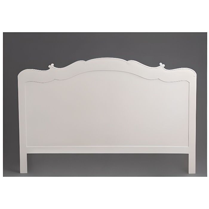 Amadeus - T&ecirc;te de lit blanc cass&eacute; en acajou Apolline 160 cm - Blanc
