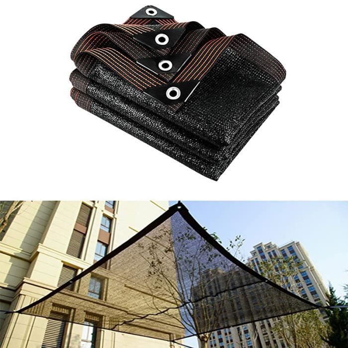 Filet de protection solaire filet dombrage 2x5m isolation jardinage fleur balcon jardin plante verte ombre (noir)