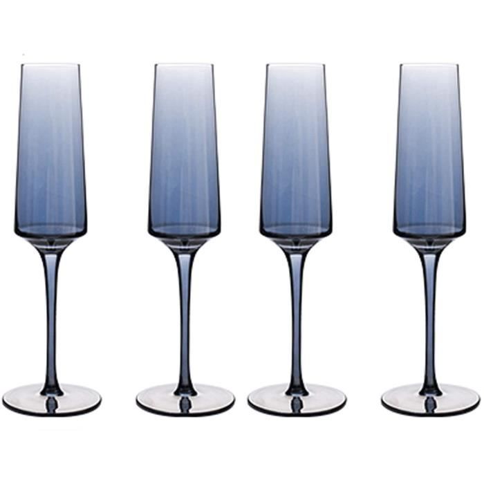 Verres à Flûte à Champagne en Cristal à Double Paroi Ensemble de 6 Flûtes à Champagne sans Pied