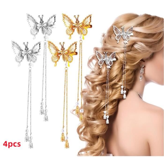MIVAIUN Pinces à Cheveux Papillon Barrettes 8 couleurs Pince à cheveux papillon en dentelle