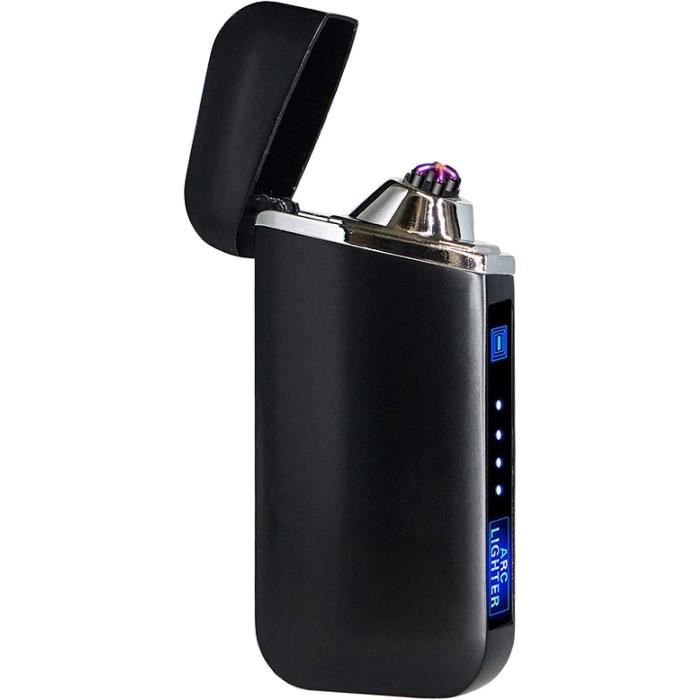 GADATOP Briquet USB Rechargeable Briquet Flamme Briquet Chalumeau métal avec Affichage LED Batterie Design Luxueux pour Barbecue et activités de Plein air (Dégradé de Bleu et Blanc