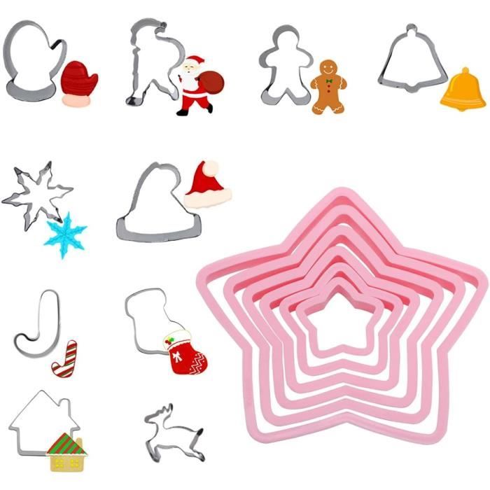 10 Pcs 3D Eporte Pièce Patisserie Noël, 3D oule Biscuit Plastique