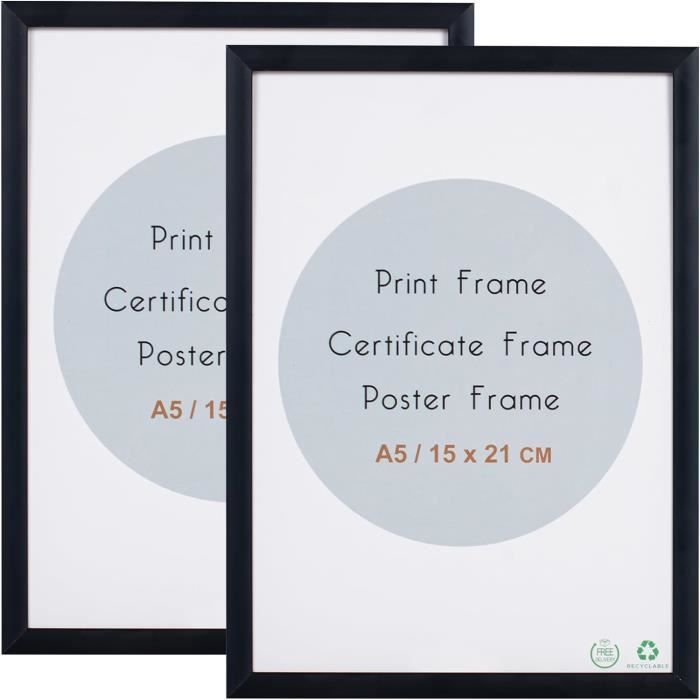 Lot De 2 Cadres Photo A2 Avec Façade En Plexiglas - Cadre A2