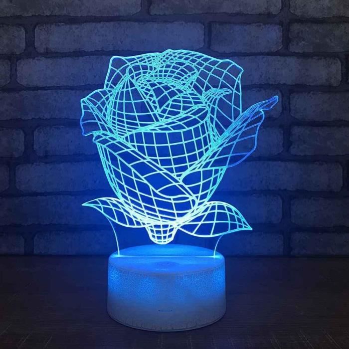 Lampe De Table LED Jubapoz 3D Illusion Nuit Lampe De Bureau USB 3D