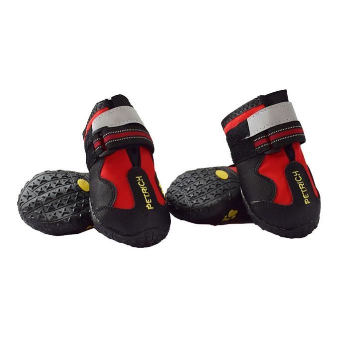 Chaussons Pour Chien Imperméables Et Antidérapants - Lot De 4 Avec Velcro Réglable - Taille M (6cm) - Pour Petits Et Moyens Chiens