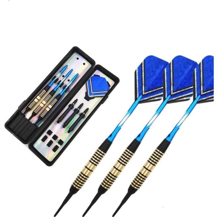 Jeu de 3 fléchettes professionnelles à pointe plastique 22 gr deep sea