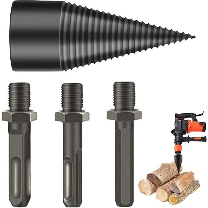 Kit Fendeur à Bois 31mm+41mm - Forets Coniques Avec Manches