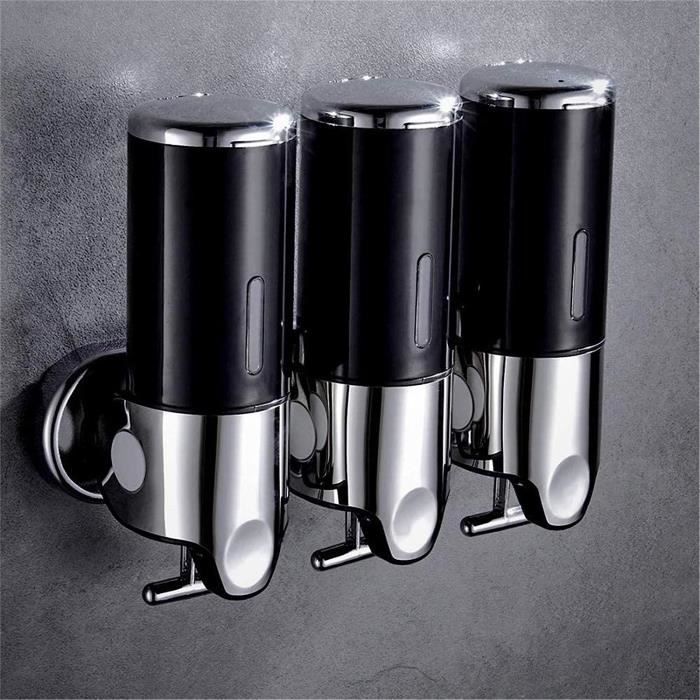 Distributeur Mural Gel Douche Ruiqas 2x350ml - Pour Salle De Bain Ou Cuisine - Fixation Vis/Adhésif
