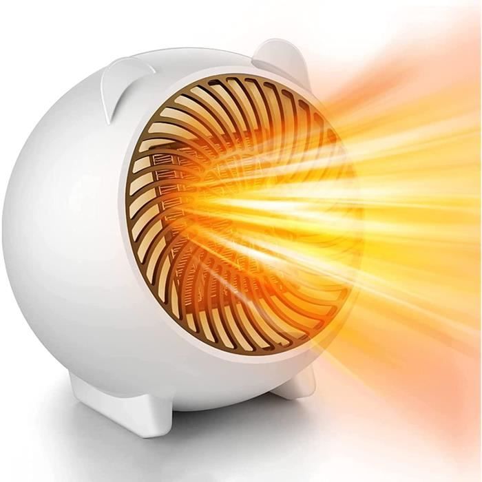 Mini Radiateur Soufflant - A208 - Noir - Chauffage Pour Salle Bain Chambre Coucher Bureau