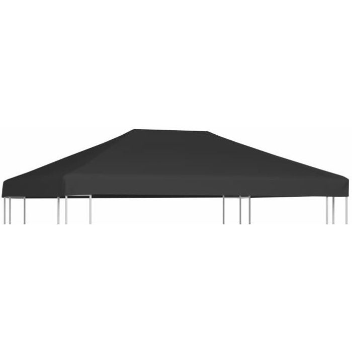 Toit De Rechange Pour Tonnelle 3x3 M – Maille Respirante, Imperméable, Anti-UV, Trous De Drainage – Gris Stable
