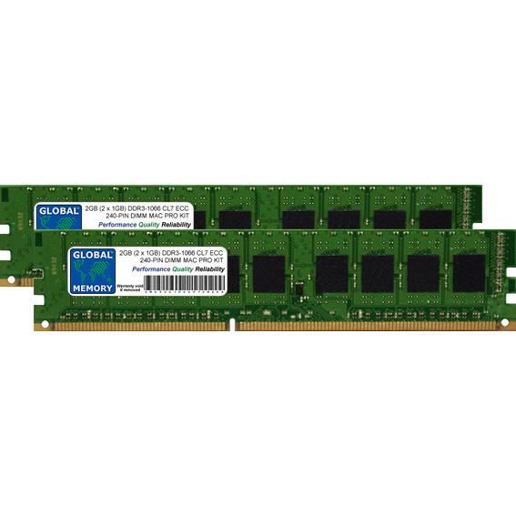 2Go (2 x 1Go) DDR3 1066MHz PC3-8500 240-PIN ECC DIMM (UDIMM) MÉMOIRE KIT POUR APPLE MAC PRO (DÉBUT 2009 - MI-2010 - MI-2012)