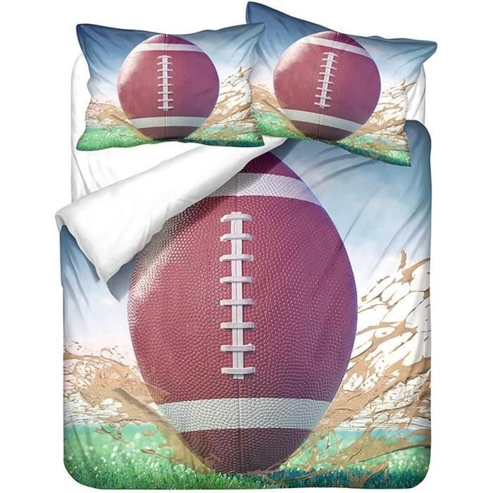 Housse de Couette - 220x240cm Des Sports 3D Le Rugby Imprimer Cool erie