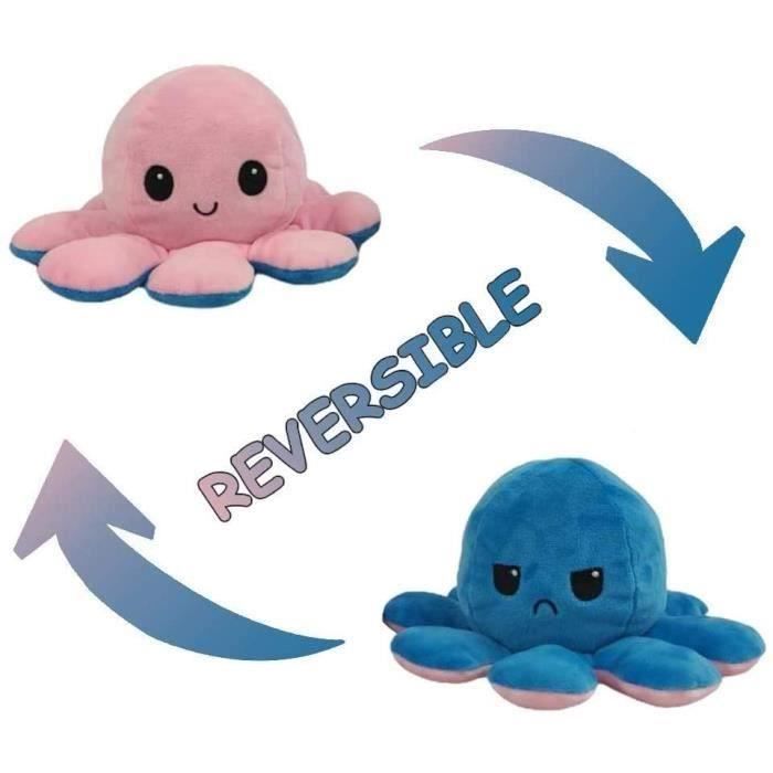 Pieuvre En Peluche Poulpe Poupee Bebe Jouet Double Face Flip Mignon Poulpe Vie Marine Poupee Cadeau Creatif Rose Bleu Cdiscount Jeux Jouets
