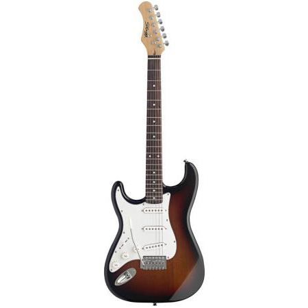 STAGG Guitare Electrique S Gaucher Sunburst.