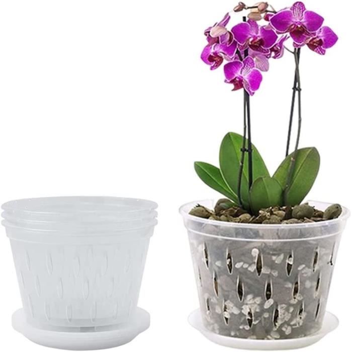 Pot d'orchidée, pots d'orchidées avec trous, 5,51x4,13 pouces pots d' orchidées transparents pour le rempotage - Cdiscount Jardin