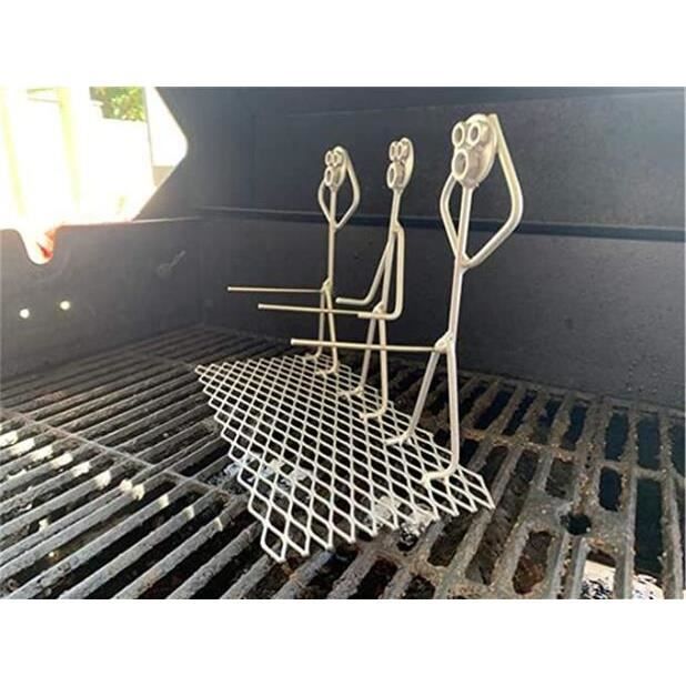 Lot De 2 Supports Hot-Dog & Saucisses Barbecue – Design Fun Humanoïde En Inox – 205x75 Mm – Support Épis De Maïs & Saucisses Debout